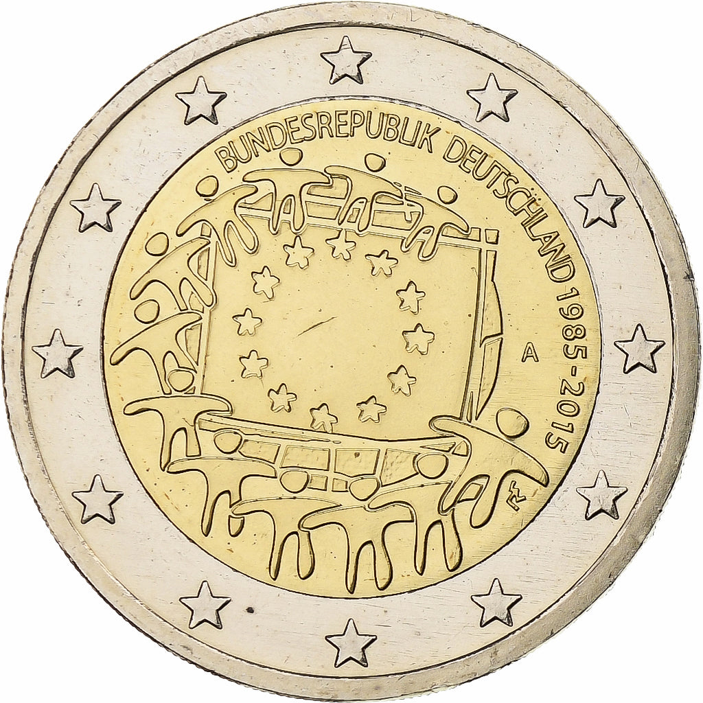 Deutschland,
2 Euro,
30 Jahre des Drapeau de l'UE