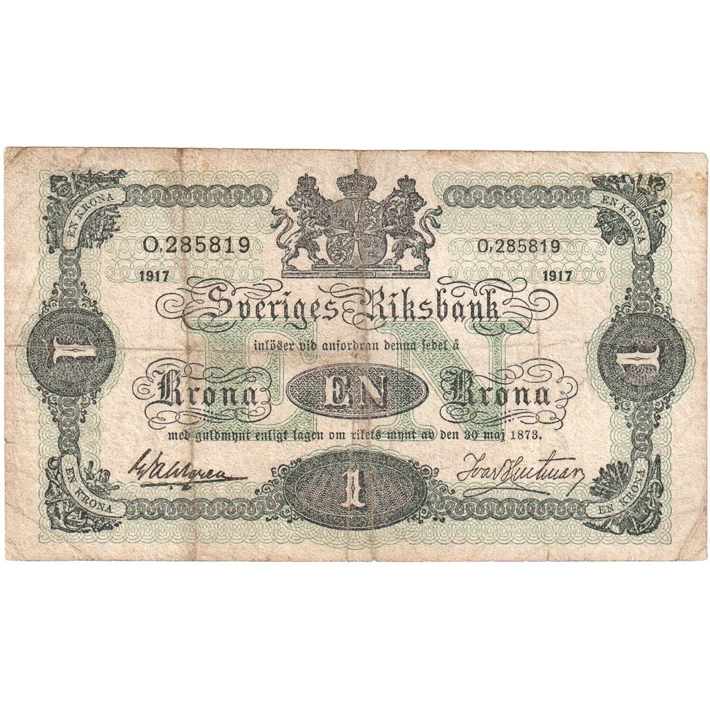 Schweden,
1 Krone,
1917