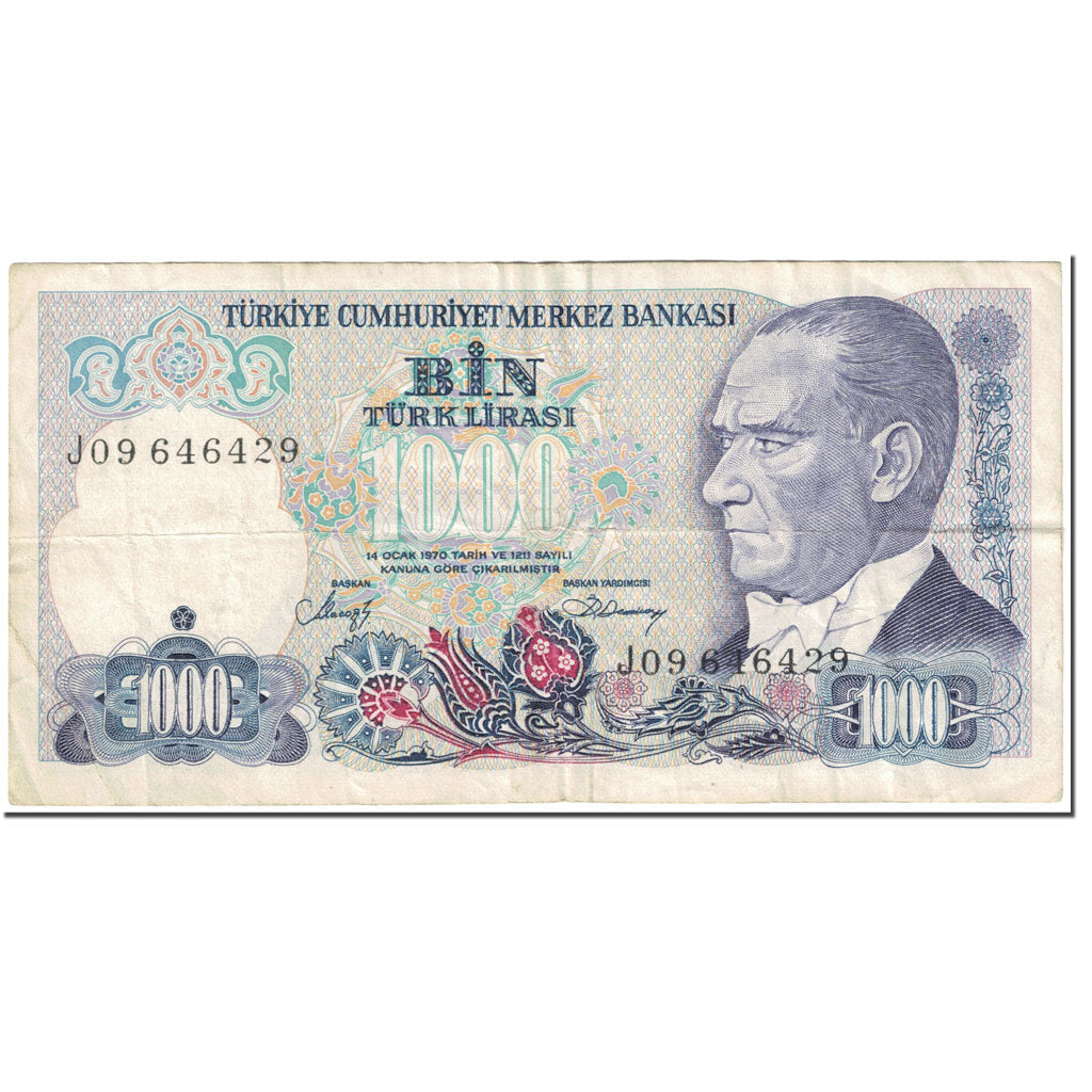 Banknote,
Truthahn,
1000 Lira