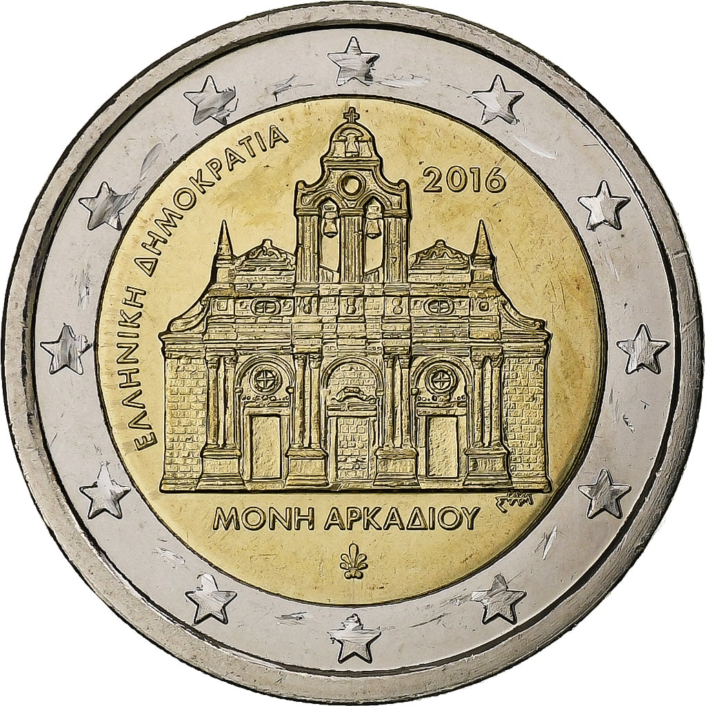 Griechenland, 
  
  2 Euro, 
  
  Arkadi-Kloster