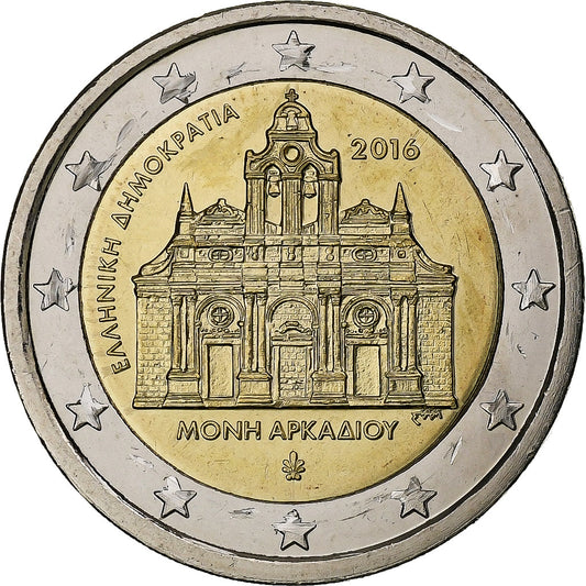 Griechenland, 
  
  2 Euro, 
  
  Arkadi-Kloster