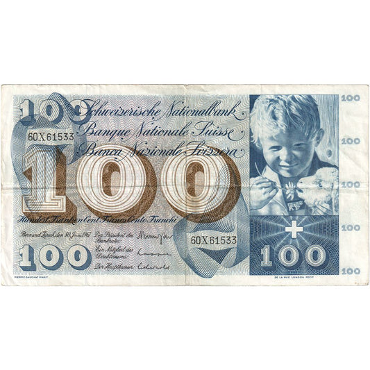 Schweiz, 
  
  100 Franken, 
  
  30.06.1967