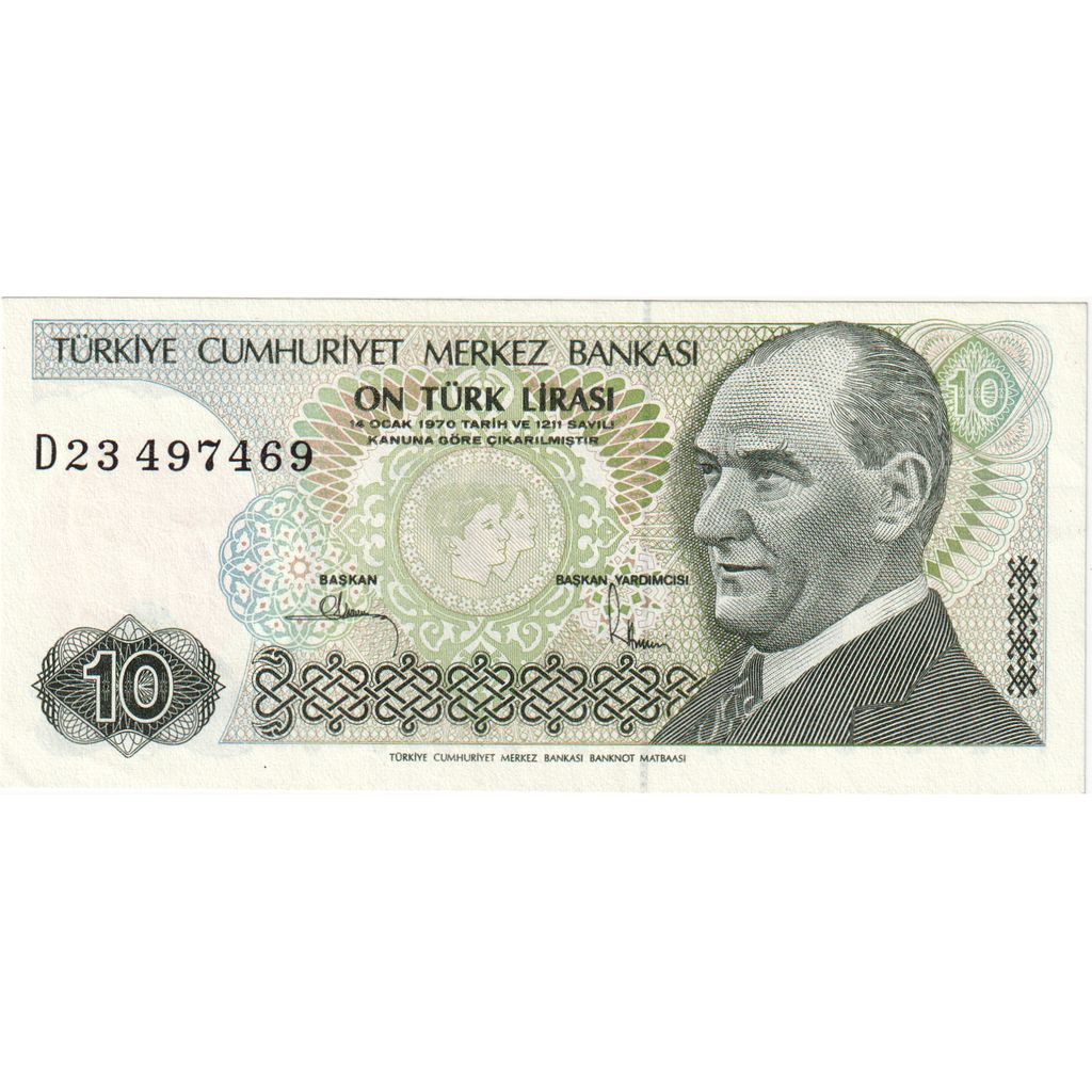 Truthahn, 
  
  10 Lira, 
  
  UNC(65-70)