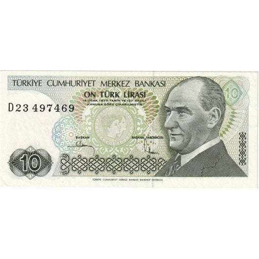 Truthahn, 
  
  10 Lira, 
  
  UNC(65-70)