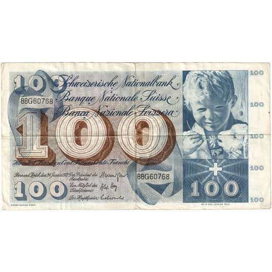 Schweiz, 
  
  100 Franken, 
  
  1965