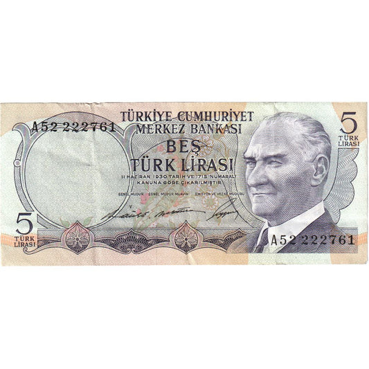 Truthahn, 
  
  5 Lira, 
  
  AU(55-58)