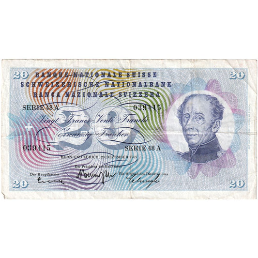 Schweiz, 
  
  20 Franken, 
  
  23.12.1964