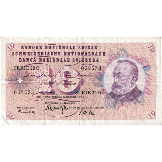 Schweiz, 
  
  10 Franken, 
  
  26.10.1964