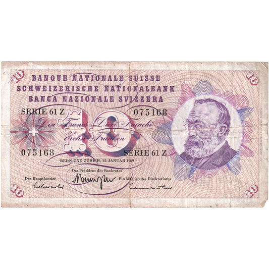 Schweiz, 
  
  10 Franken, 
  
  15.01.1969