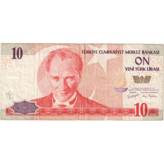 Truthahn, 
  
  10 neue Lira, 
  
  VF(30-35)