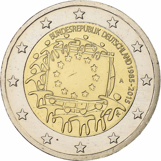 Deutschland, 
  
  2 Euro, 
  
  30 Jahre des Drapeau de l'UE