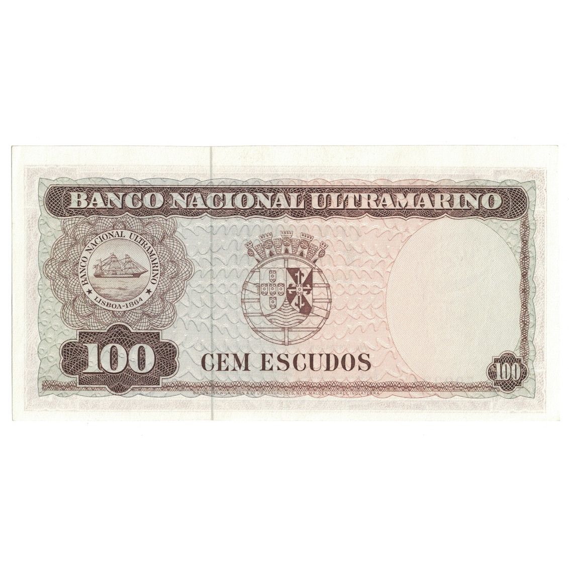 Banknote, 
  
  Timor, 
  
  100 Escudos