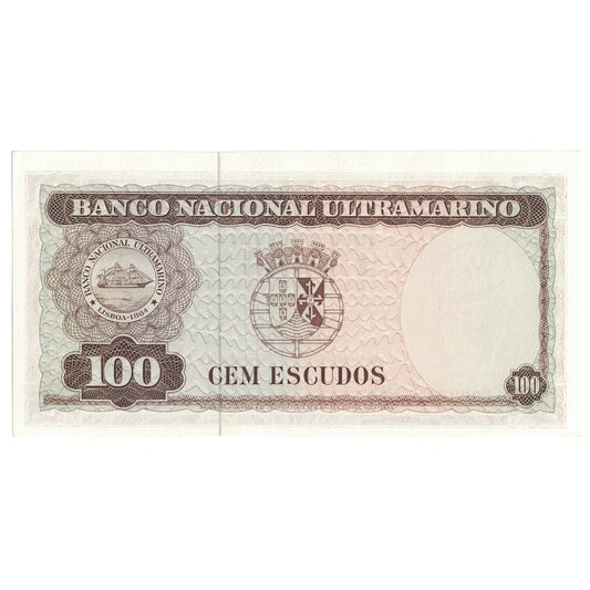 Banknote, 
  
  Timor, 
  
  100 Escudos