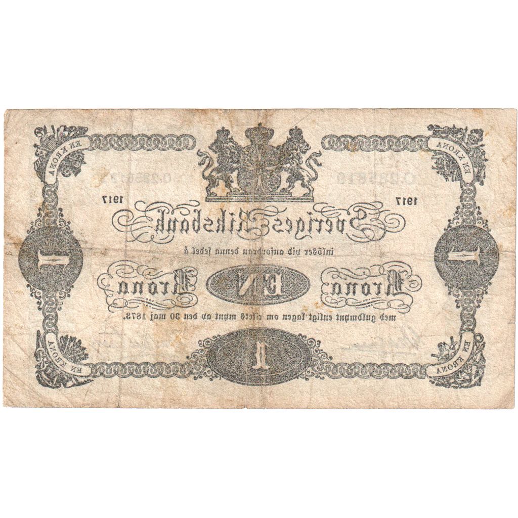 Schweden, 
  
  1 Krone, 
  
  1917
