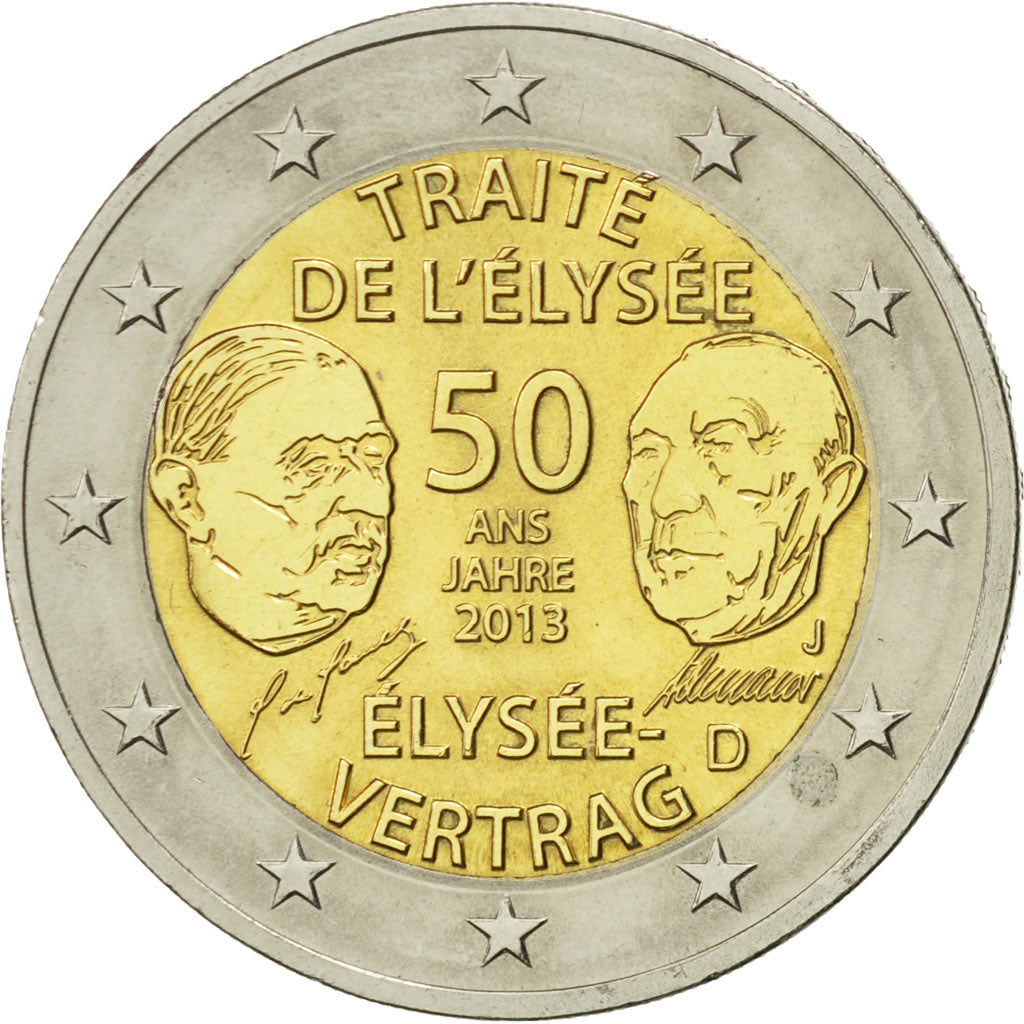 Deutschland, 
  
  2 Euro, 
  
  Traité de l'Elysée