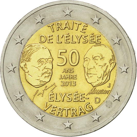 Deutschland, 
  
  2 Euro, 
  
  Traité de l'Elysée
