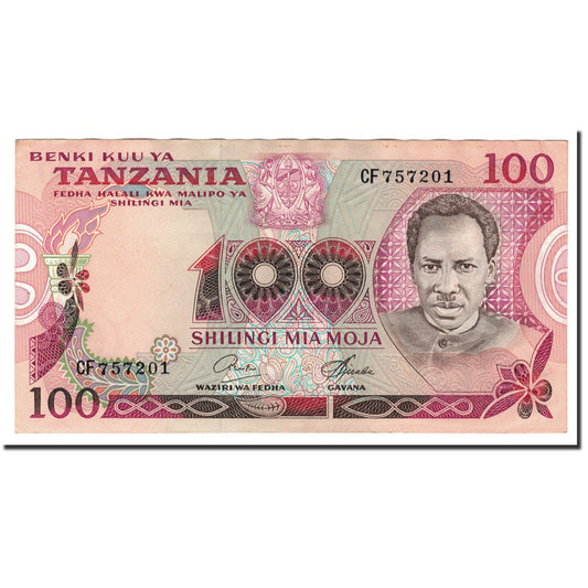 Banknote, 
  
  Tansania, 
  
  100 Shilingi