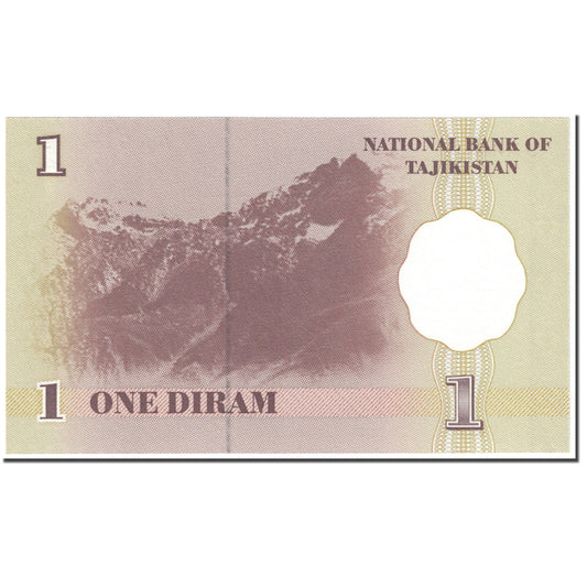 Banknote, 
  
  Tadschikistan, 
  
  1 Diram