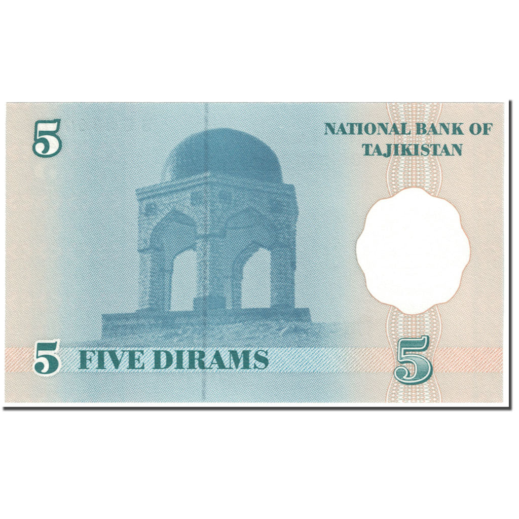 Banknote, 
  
  Tadschikistan, 
  
  5 Diram