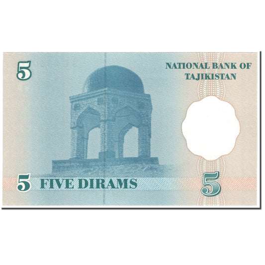 Banknote, 
  
  Tadschikistan, 
  
  5 Diram