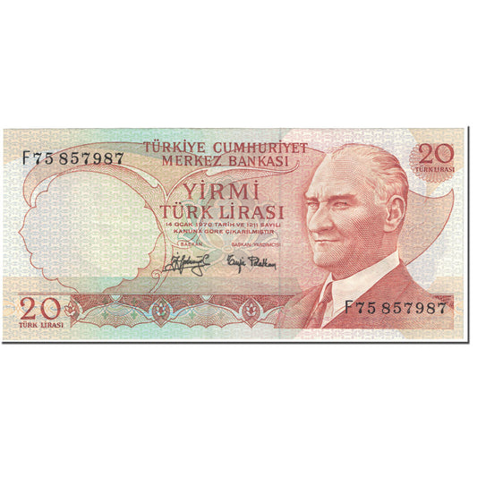 Banknote, 
  
  Truthahn, 
  
  20 Lira