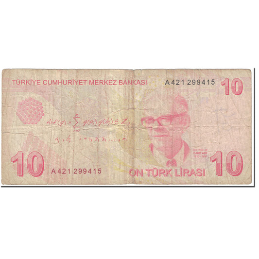 Banknote, 
  
  Truthahn, 
  
  10 Lira