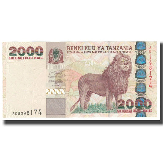 Banknote, 
  
  Tansania, 
  
  2000 Shilingi