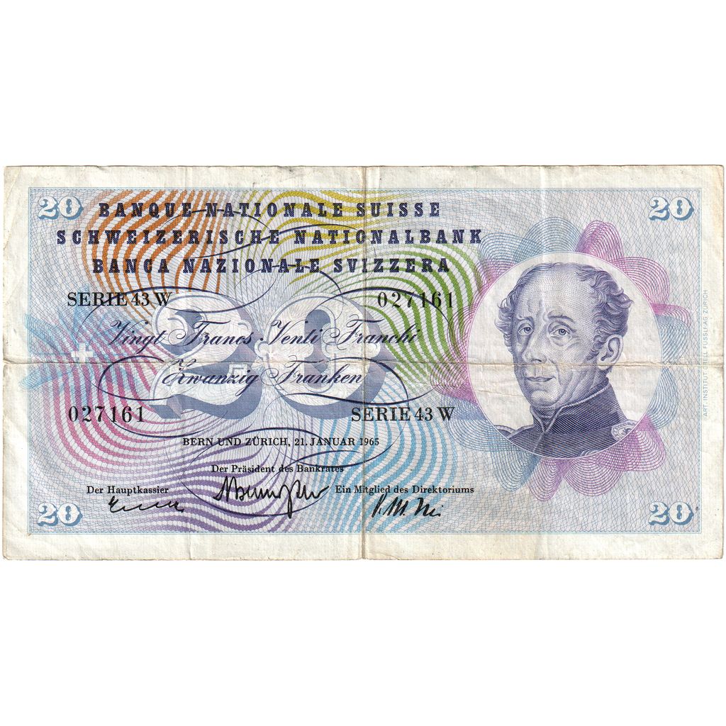 Schweiz, 
  
  20 Franken, 
  
  1965