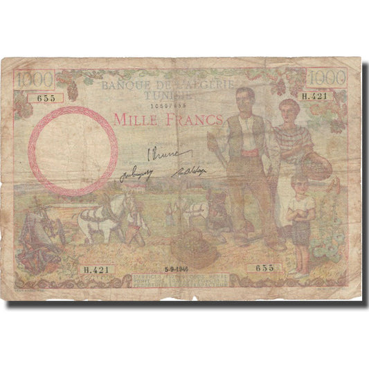 Banknote, 
  
  Tunesien, 
  
  1000 Franken